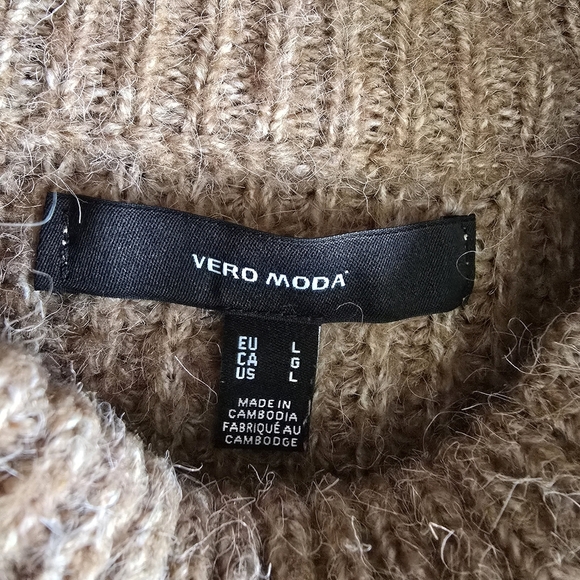 Vero Moda mock-neck puff sleeve knit sweater size large - Picture 11 of 13